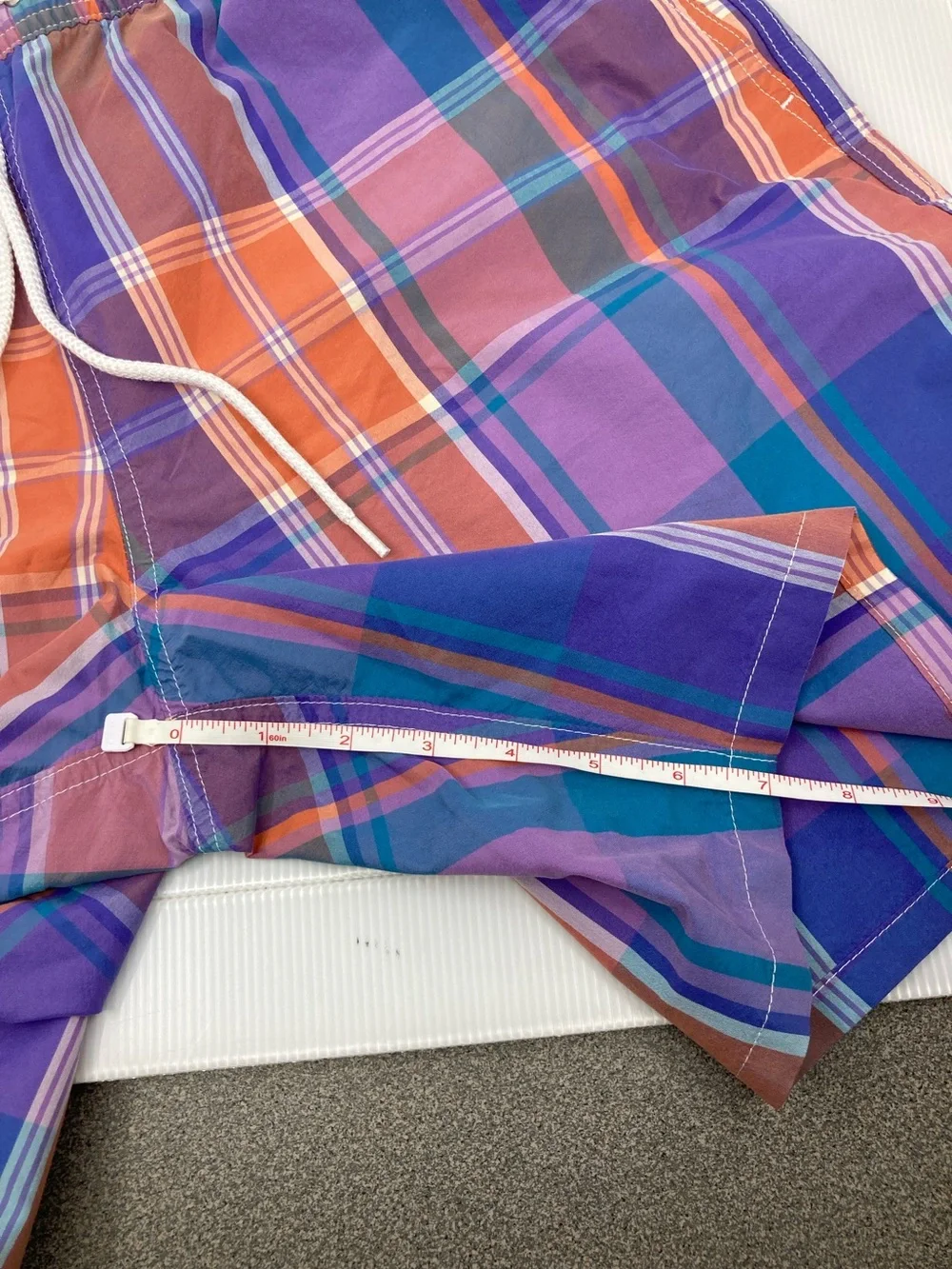 NWT J.Crew Men’s Plaid Swim Trunks Madras Board Shorts S647